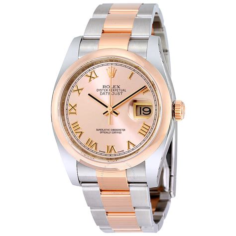 rolex oyster perpetual datejust pink gold ราคา|Rolex Oyster steel pink dial.